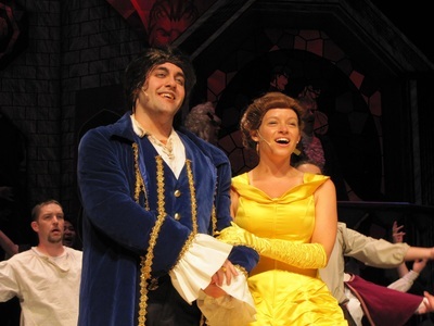 Connor Gibbs singing with Sara Holmes.