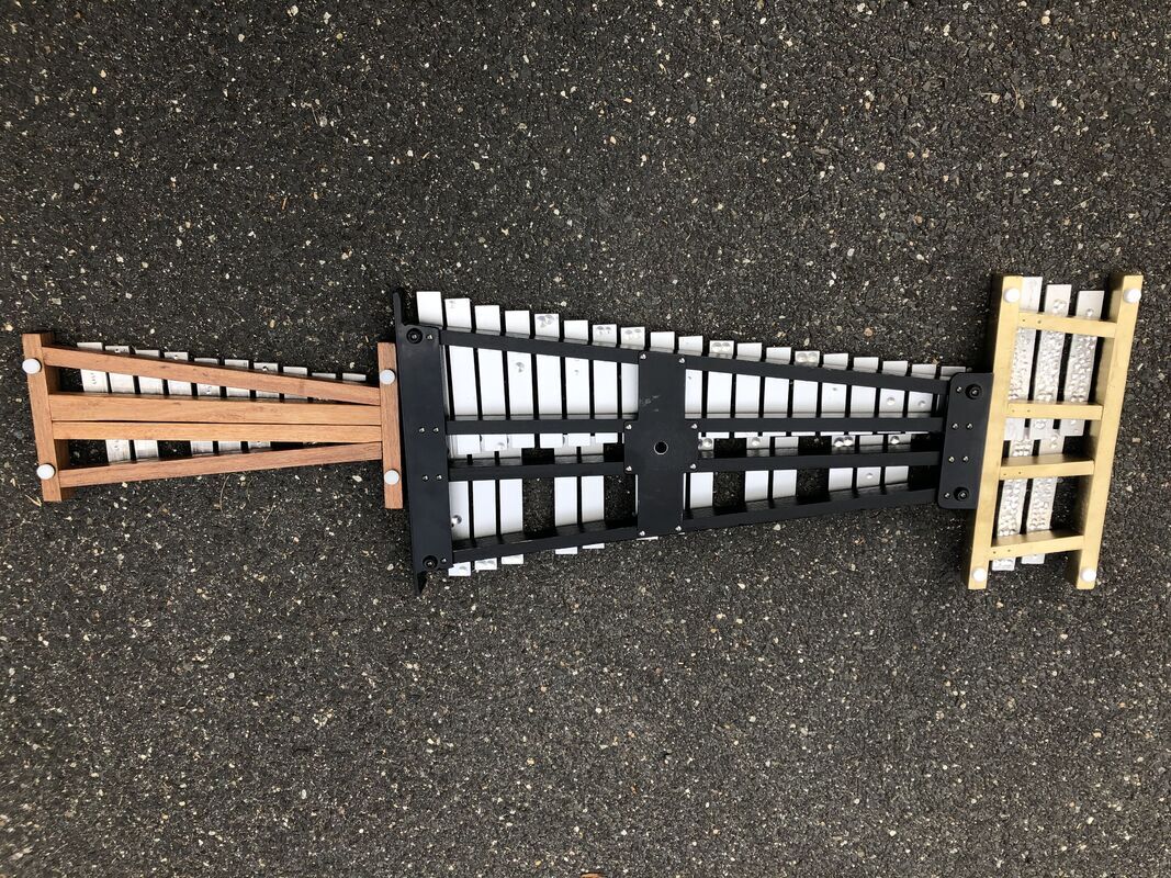 Combined glockenspiels: back side.