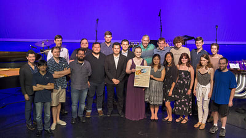 The composers and performers of the 2018 Space City New Music Festival.