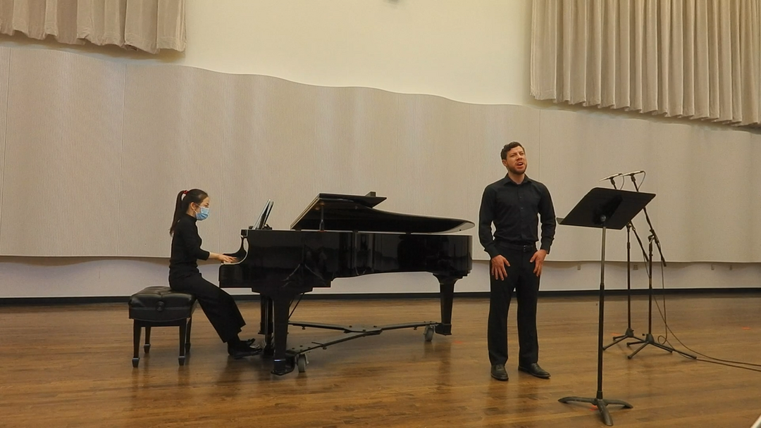 Cody Pepitone sings Connor's song, accompanied by Yunyun Ge.