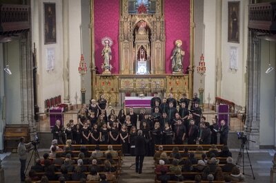 Connor singing in a choir in Granada, Spain.