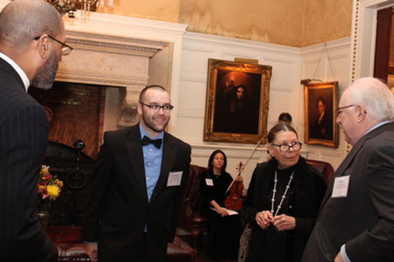 Connor with Wagner College faculty and administrators.