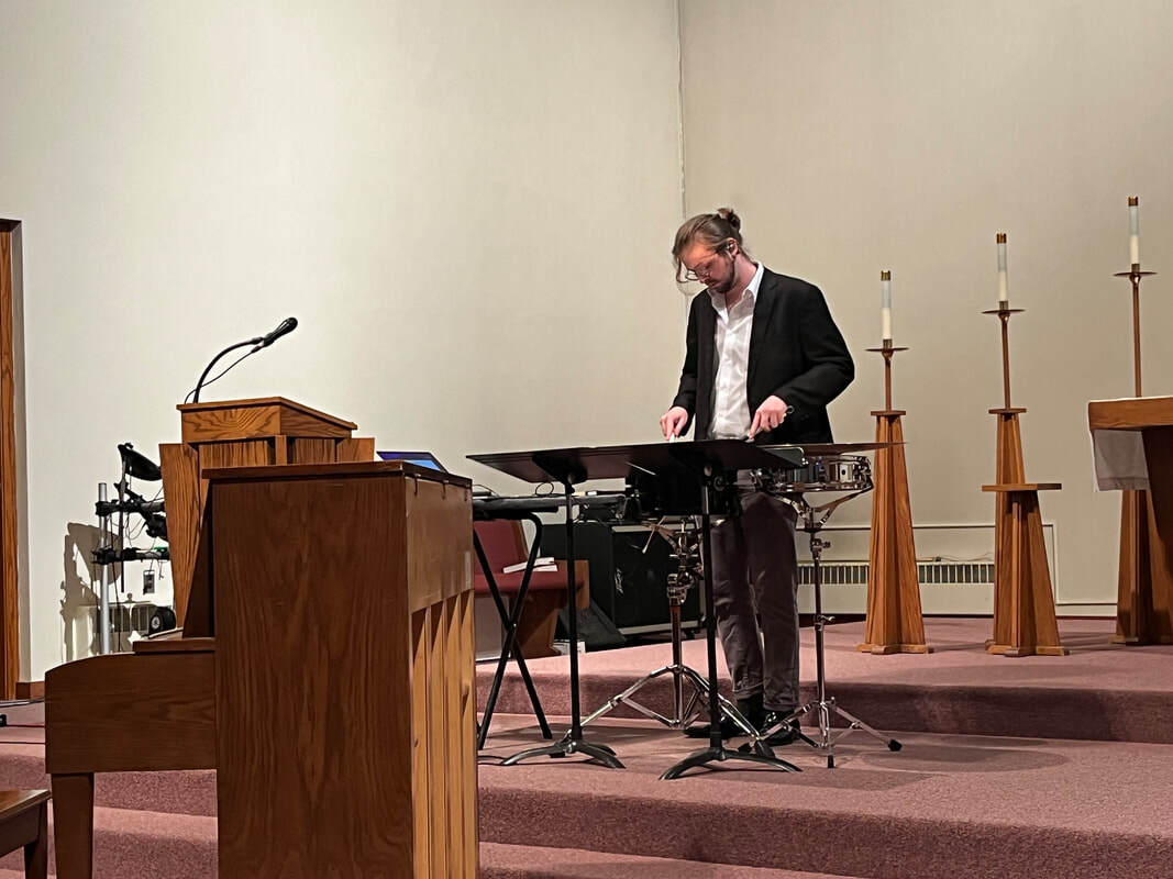 Jacob Hargrove plays Steven Snowden's percussion work 