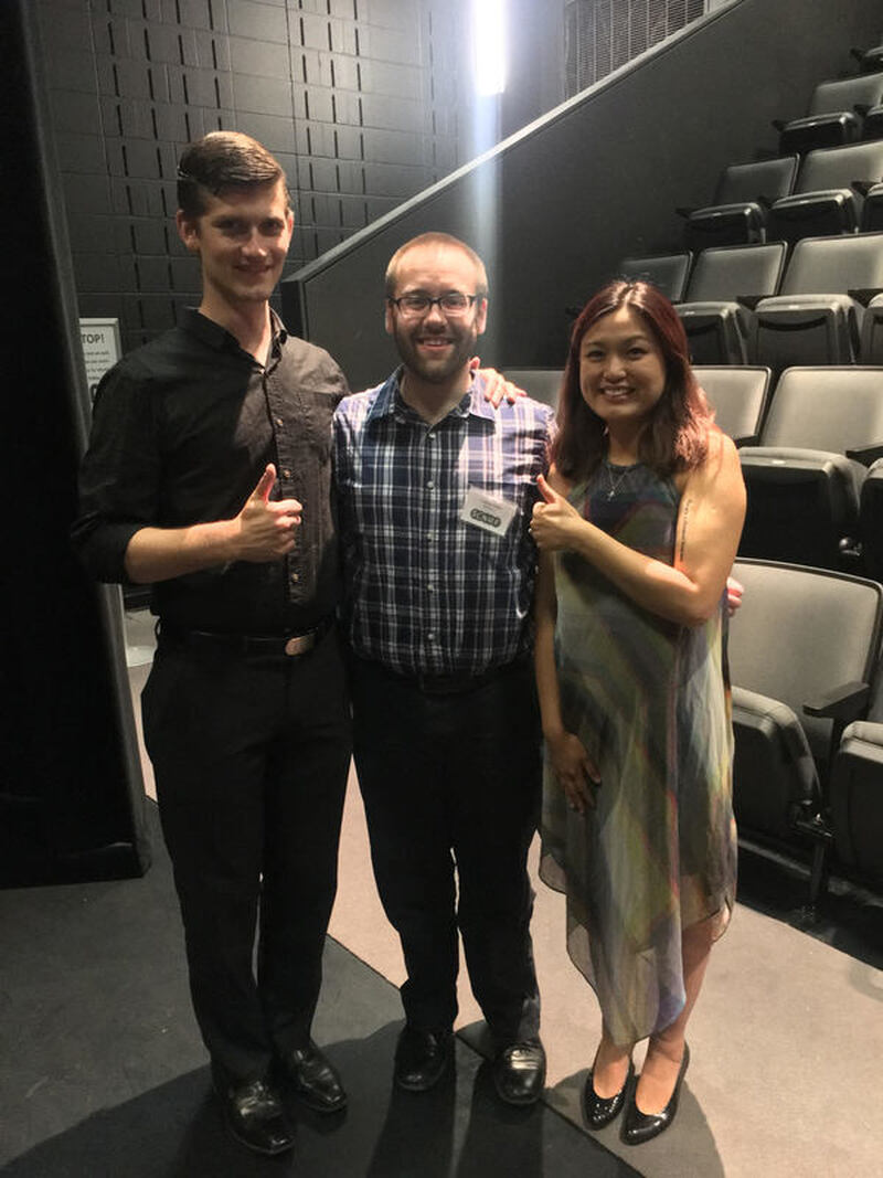 Connor with Crystal Chu (marimba) and Steve Sharp (trumpet).