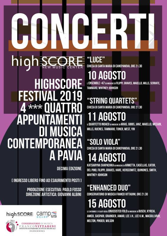 Promotional poster for the highSCORE Festival in Pavia, Italy. ​
