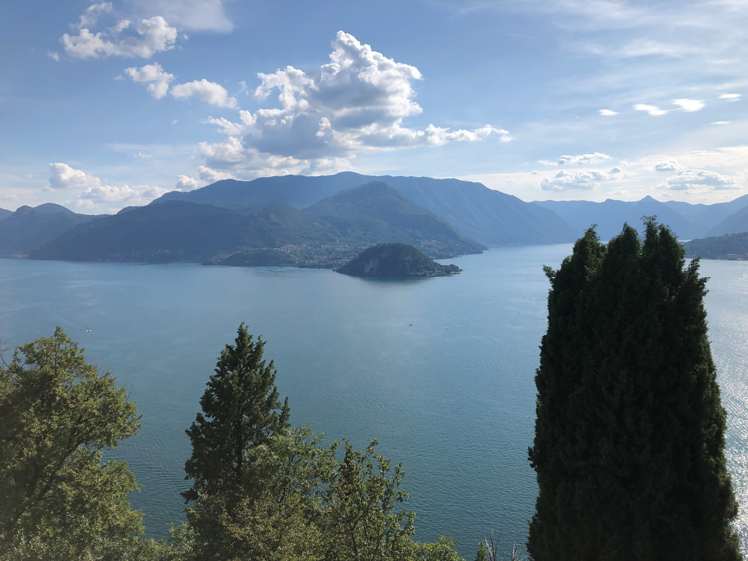 Scenic landscape view of Lake Como in Italy.