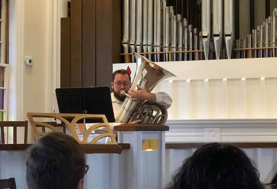 Richard Sargent performs Connor's solo on tuba.